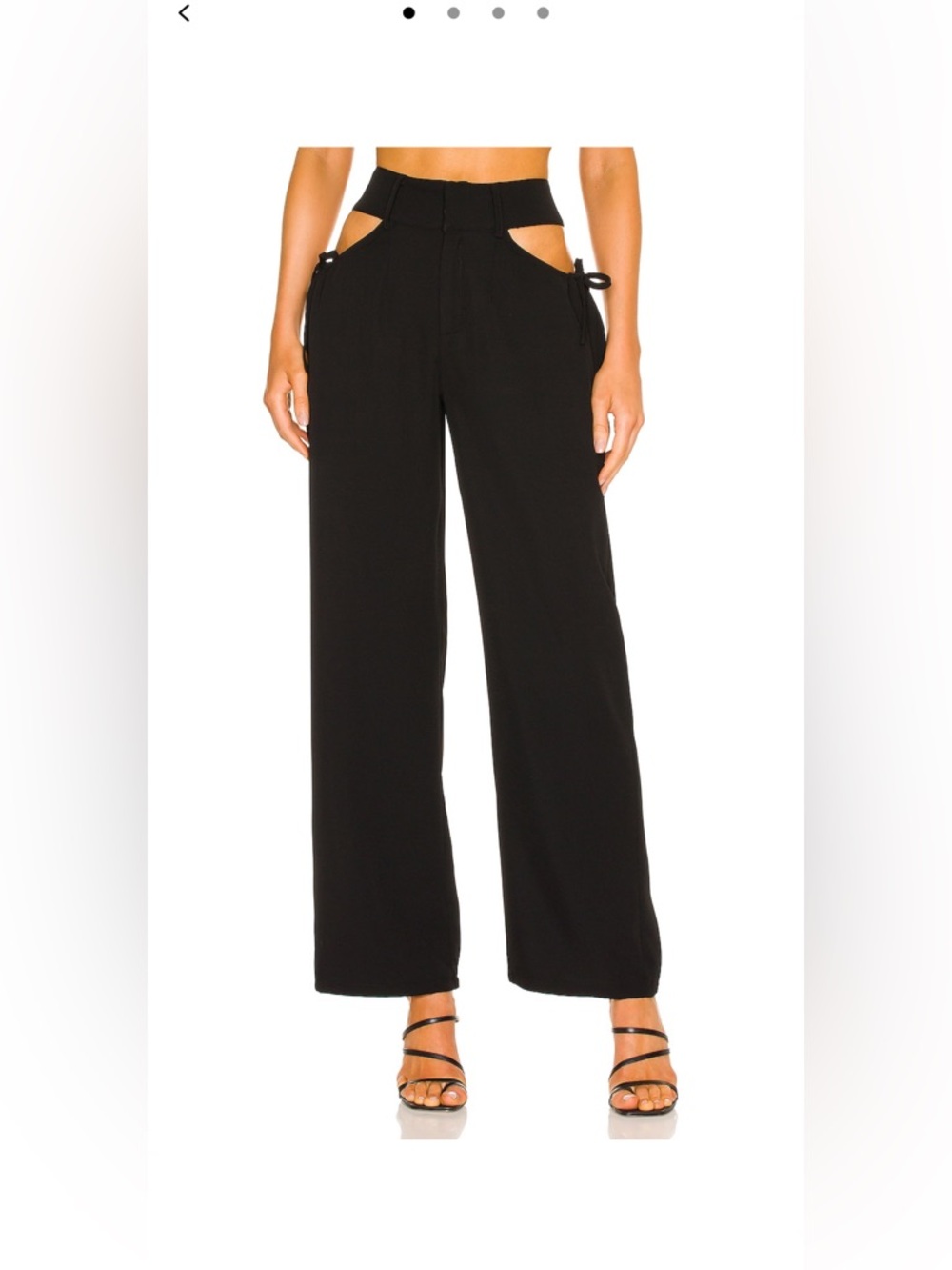 Black Cutout Wide-Leg Pants